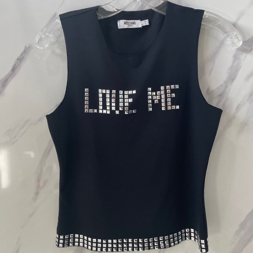 Moschino Jeans "LOVE ME" Tank Top; S, M, 4, 6 ,8